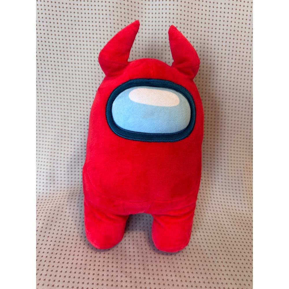 Among Us Red Crewmate Devil Horns Plush Toy Toikido YuMe Toys Stuffed Figure 12"